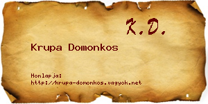 Krupa Domonkos névjegykártya